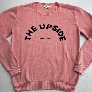 Anthropologie The Upside Biarritz Bondi Sweater Knit Cotton Size S Pink Grahpic